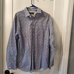 Hart Schaffner Marx Paisley Men's Long Sleeve Dress Shirt- Large